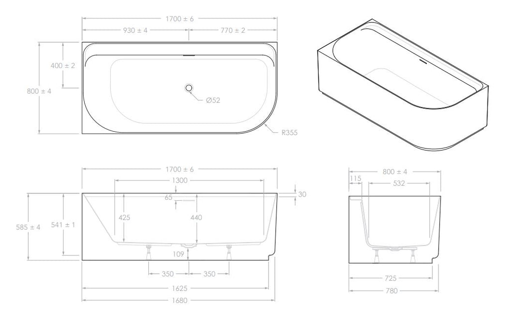 ADP Solace Corner Bath - Gloss White
