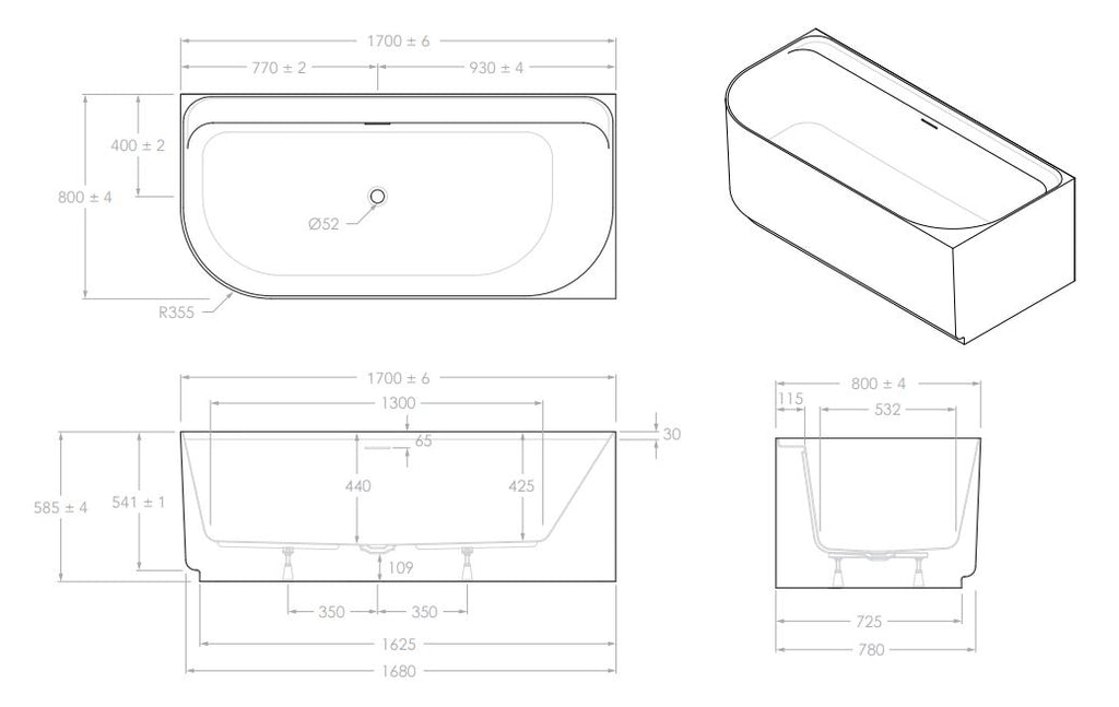 ADP Solace Corner Bath - Gloss White
