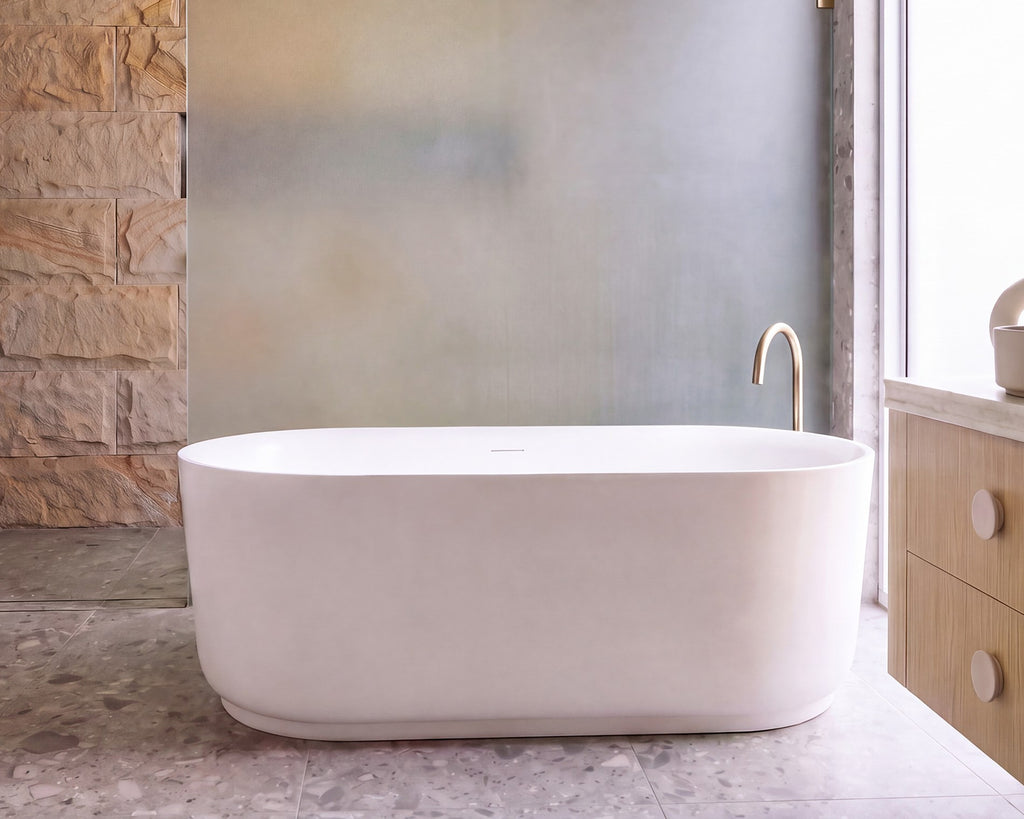 ADP Solace Step Freestanding Bath - Matte White