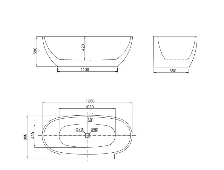 Belbagno Palermo Bathtub - Gloss White