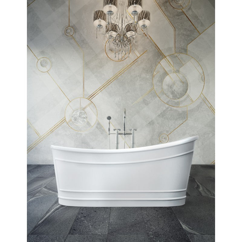 Belbagno Ritz Resin Stone Bathtub - Matte White
