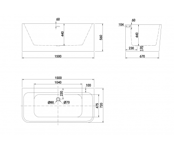 Belbagno Alto Bathtub - Gloss White