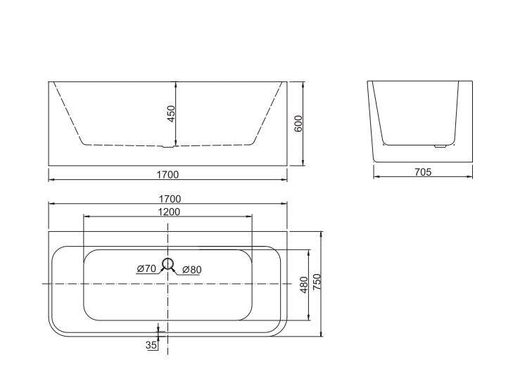 Belbagno Alto Bathtub - Gloss White