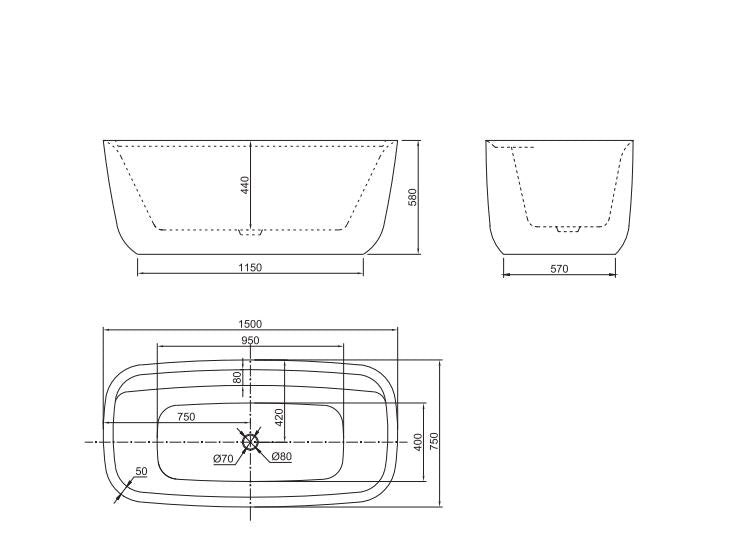 Belbagno Terriccio Freestanding Bathtub - Matte White