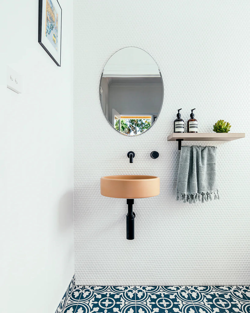 Nood Co Bowl Basin Wall Hung - Pastel Peach