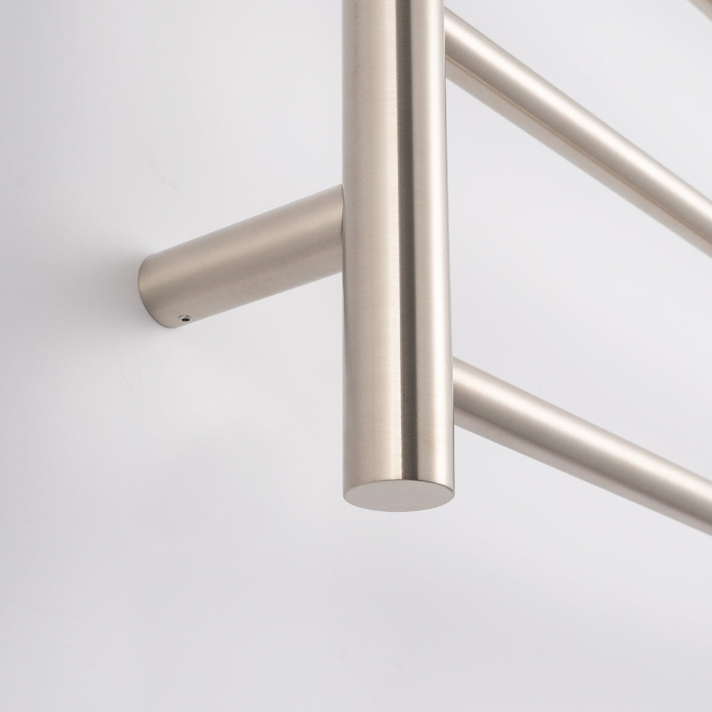 Radiant Heating Round Bars 240V Heated Towel Rails Brushed Nickel 600 x 800