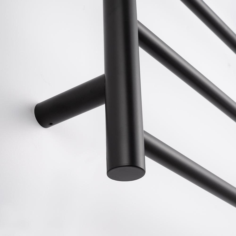 Radiant Heating Round Bars 240V Heated Towel Rail Matte Black 600 x 800