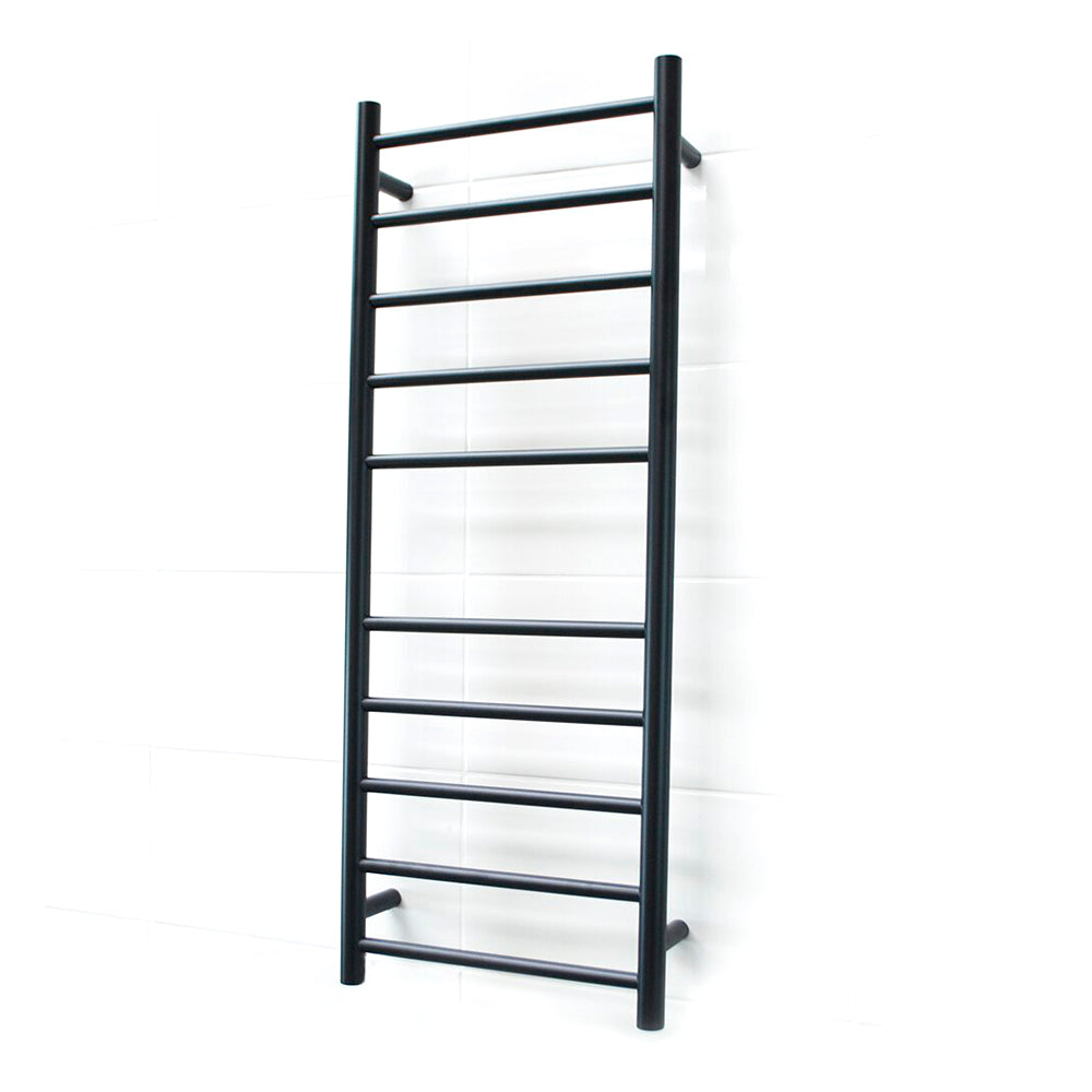 Radiant Heating Round Bars 240V Heated Towel Rails Matte Black 430 x 1100