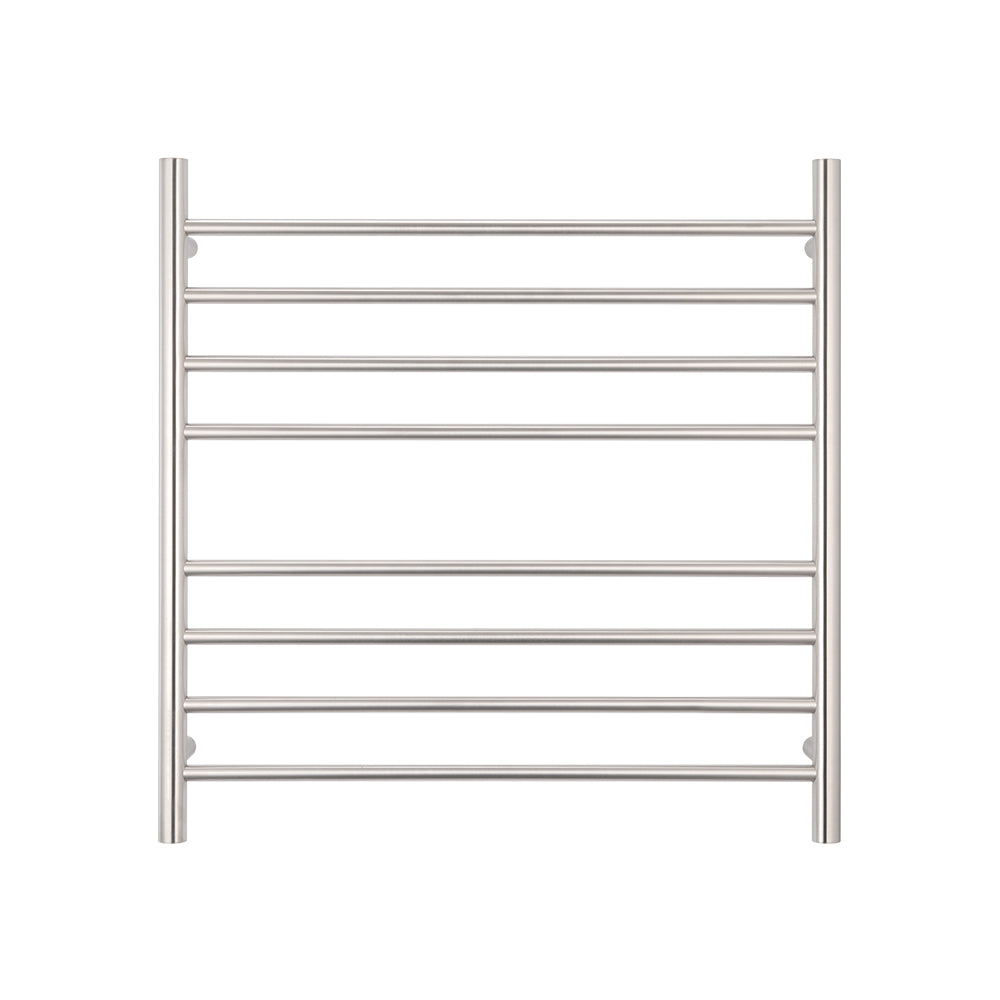 Radiant Heating Round Bars 240V Heated Towel Rails Brushed Satin 750 x 750