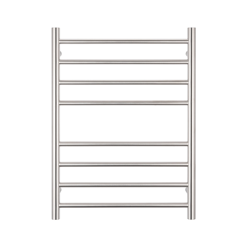 Radiant Heating Round Bars 240V Heated Towel Rails Brushed Satin 530 x 700