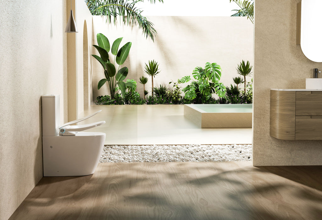 Lafeme Thea Luxury Bidet Seat with Vega Rimless Toilet - Gloss White