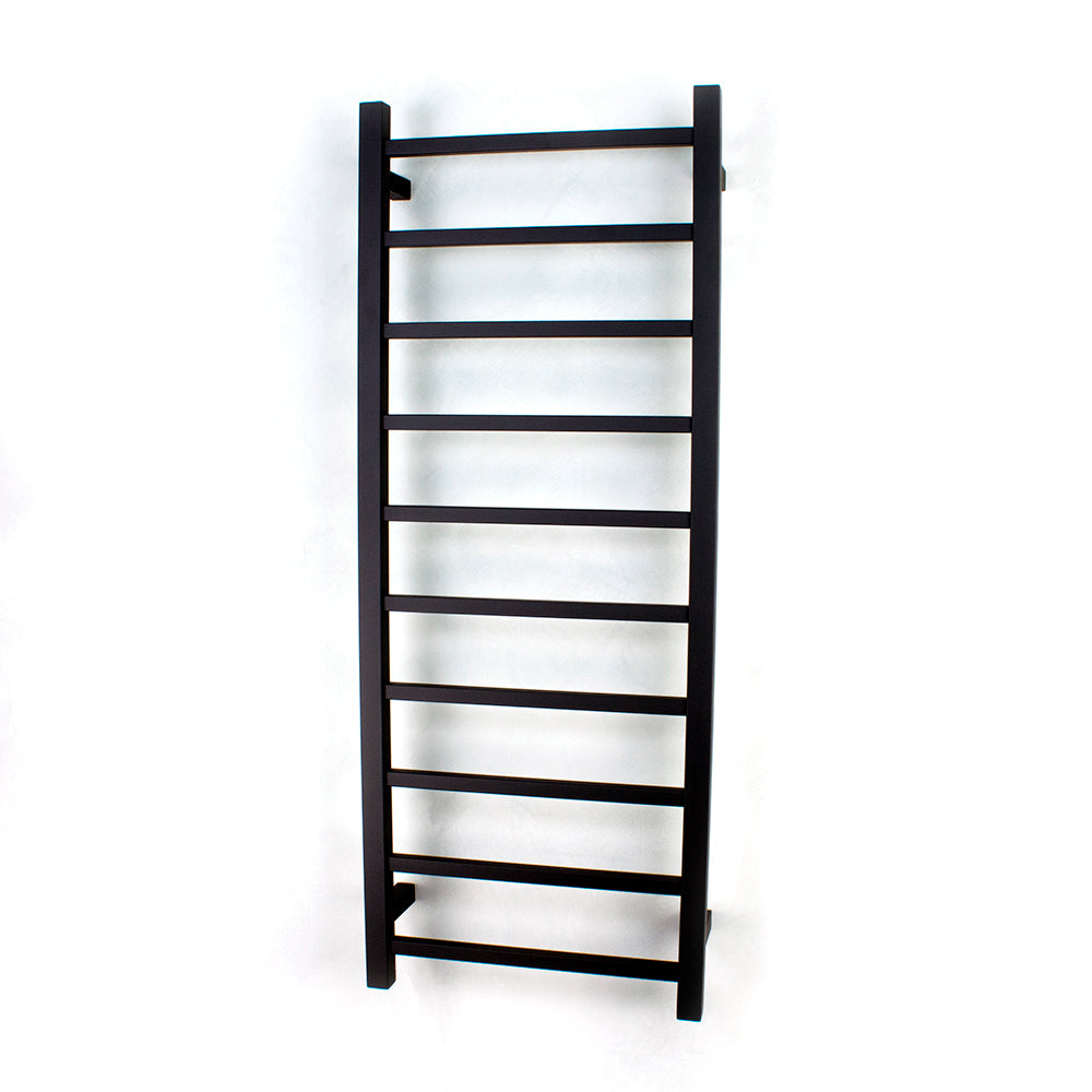 Radiant Heating Square Bars 240V Heated Towel Rails Matte Black 430 x 1100