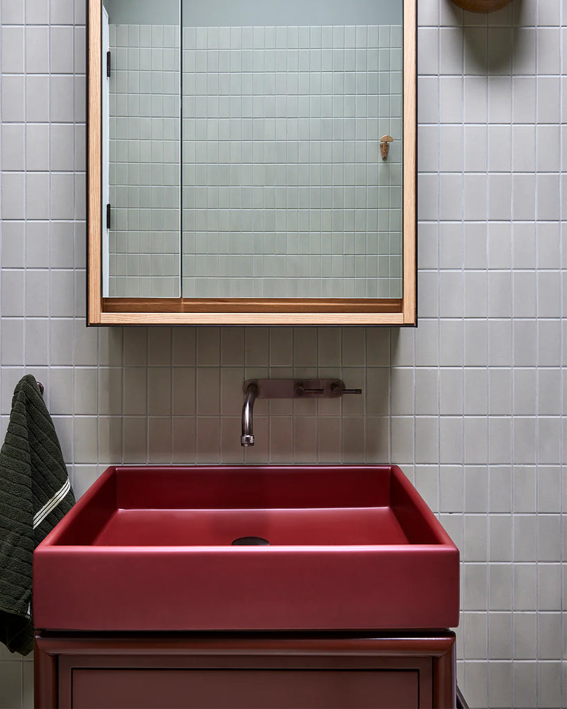 Nood Co Box Basin Wall Hung - Clay