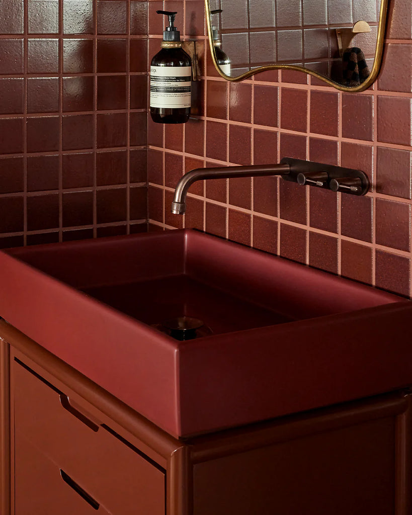 Nood Co Box Basin Wall Hung - Clay