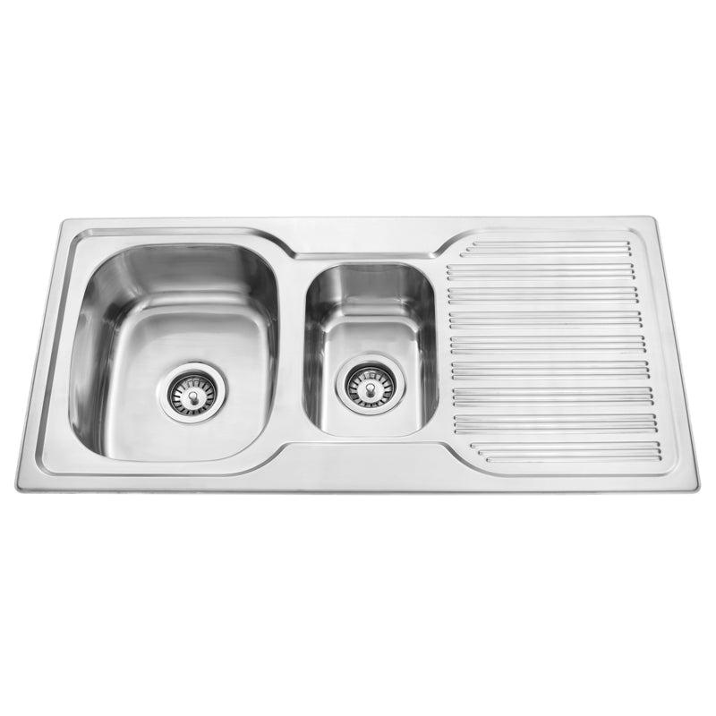 Badundküche Traditionell 1 & 1/4 Bowl Sink with Drainer - Stainless Steel