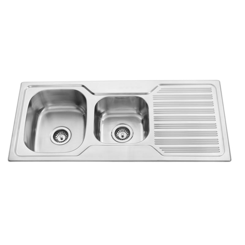 Badundküche Traditionell Right Hand 1 & 3/4 Bowl Sink - Stainless Steel
