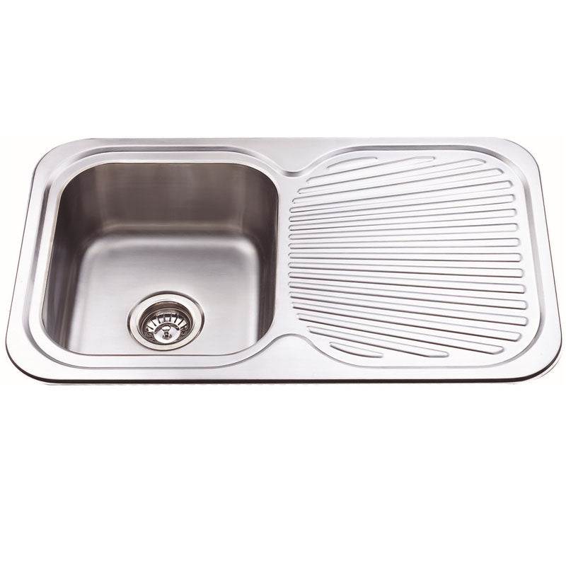 Badundküche Traditionell Single Bowl Sink with Drainer - Stainless Steel