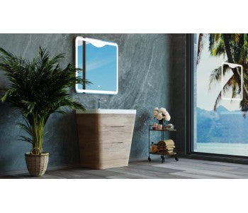 Belbagno Piramid Floor Vanity 800mm - White Oak