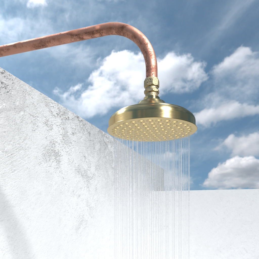 Haven 150mm Brass Copper Outdoor Shower Hot & Cold Water Foot Tap