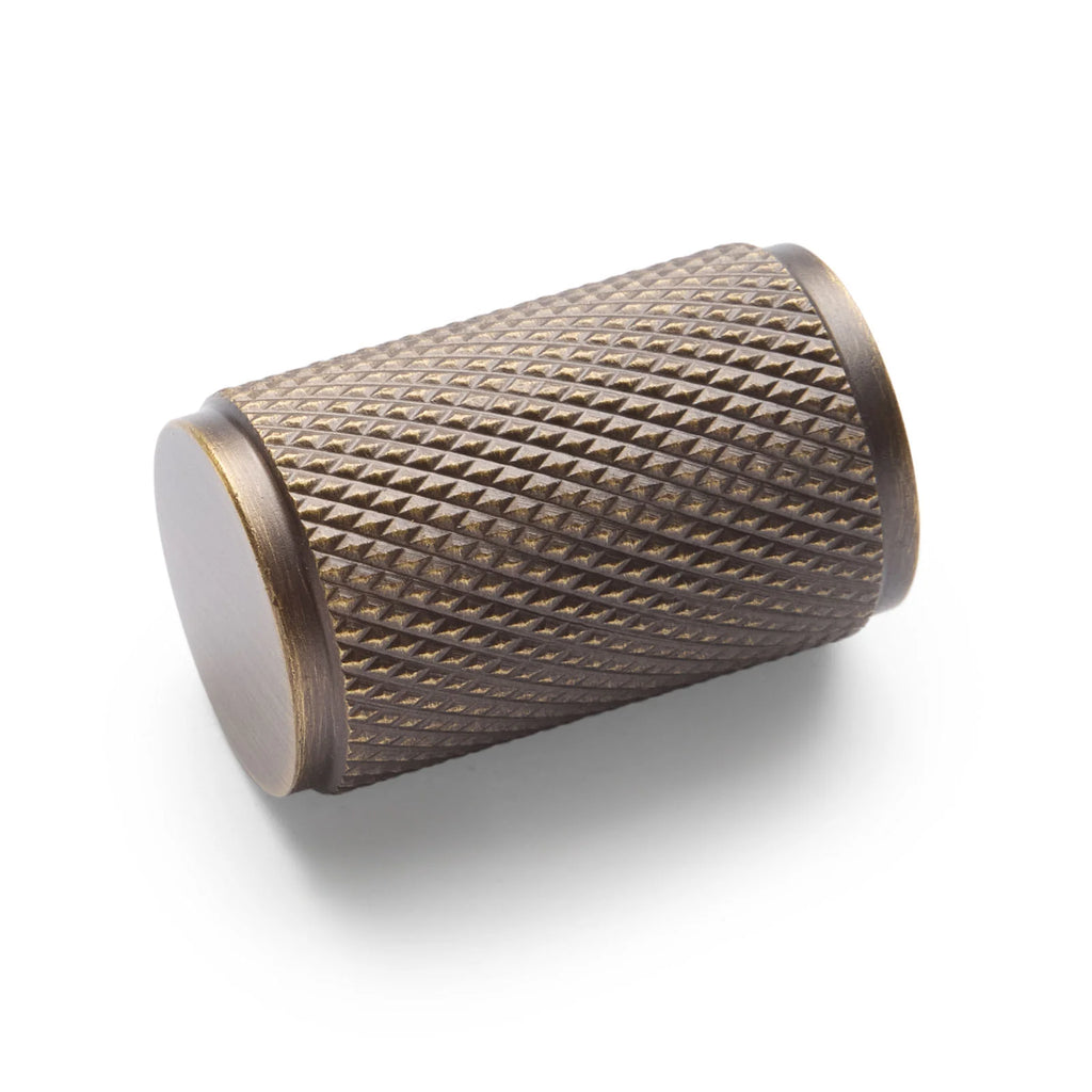 Manovella Knurled Cabinet Knob - Helena - Aged Brass
