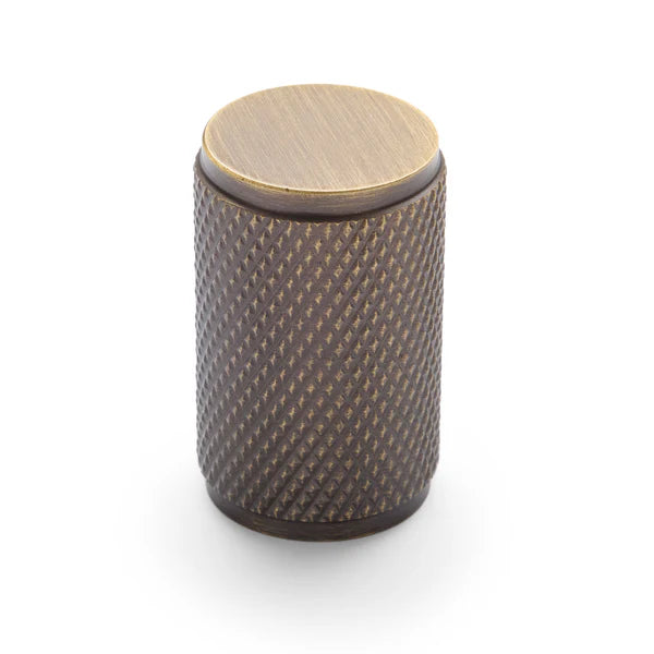 Manovella Knurled Cabinet Knob - Helena - Aged Brass
