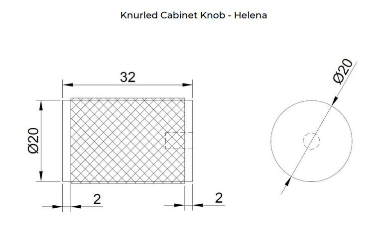 Manovella Knurled Cabinet Knob - Helena - White