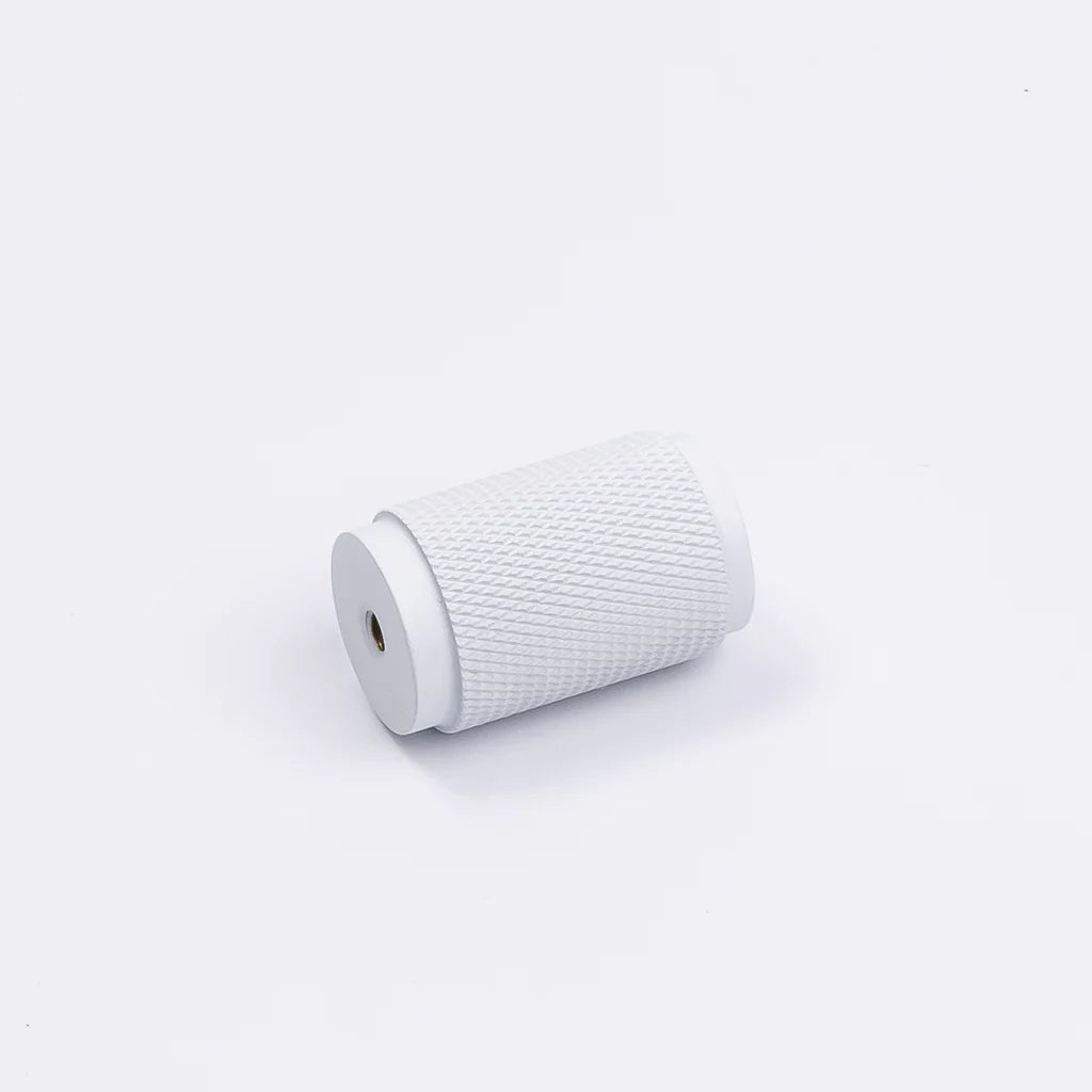 Manovella Knurled Cabinet Knob - Helena - White