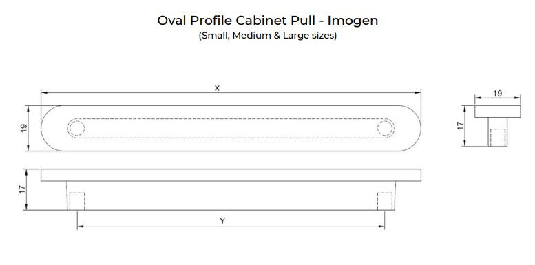 Manovella Oval Profile Cabinet Pull - Imogen - White