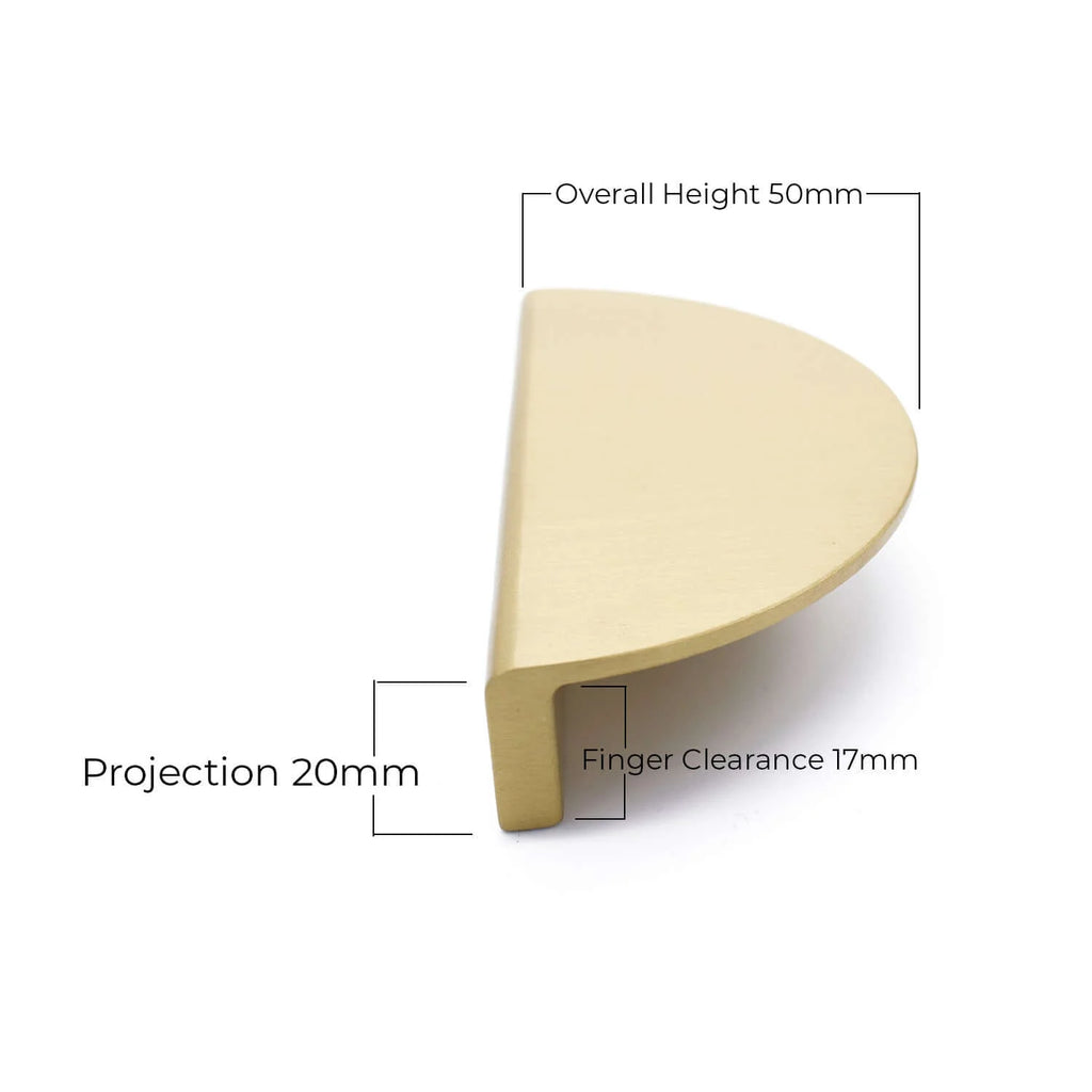 Manovella Half Moon Cabinet Pull - Iris - Brushed Brass