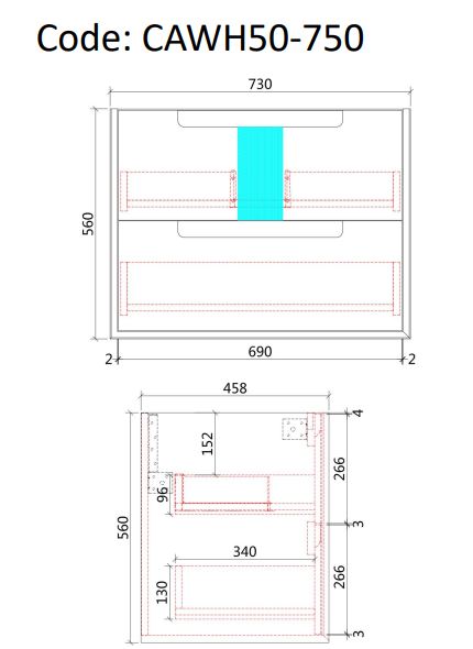 Aulic Flauto Wall Hung Vanity
