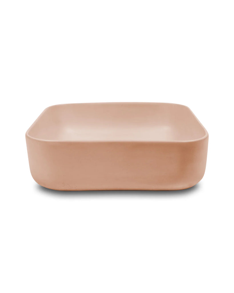 Nood Co Cube Basin Wall Hung - Pastel Peach