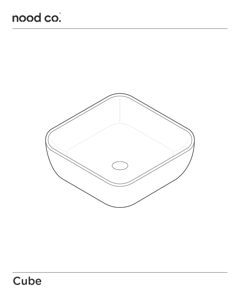 Nood Co Cube Basin Wall Hung - Teal