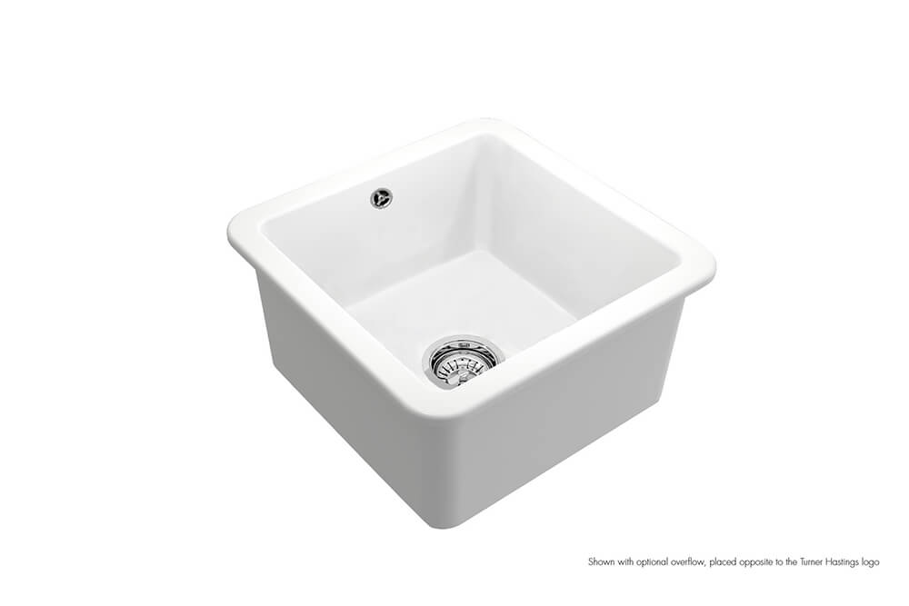 Turner Hastings Cuisine 46x46 Inset / Undermount Fireclay Sink - Matte White