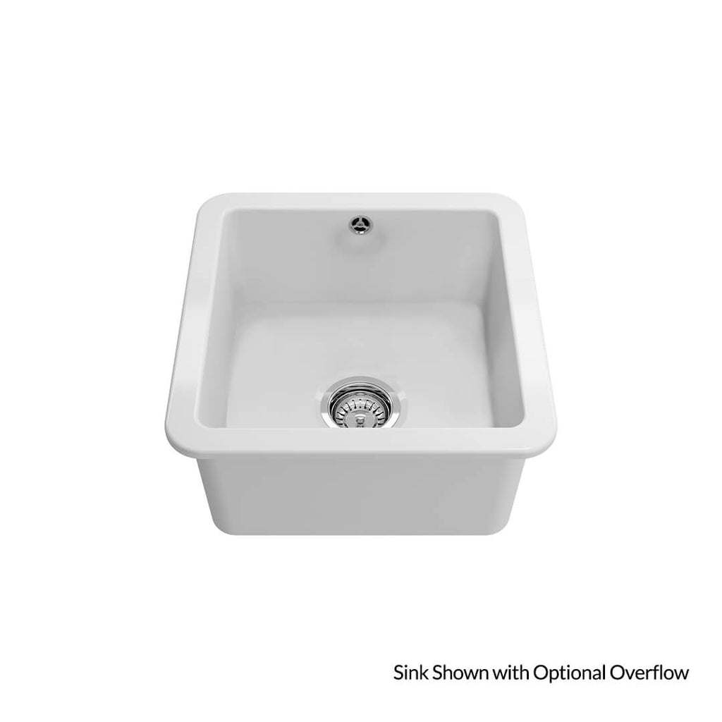 Turner Hastings Cuisine 46x46 Inset / Undermount Fireclay Sink - Matte White