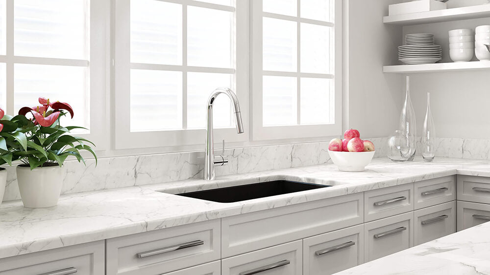 Turner Hastings Cuisine 81x48 Inset / Undermount Fireclay Sink - Matte Black