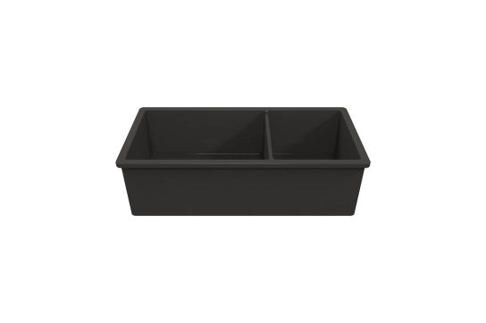 Turner Hastings Cuisine 93 x 48 One and a Half Bowl Inset / Undermount Fine Fireclay Sink - Matte Black