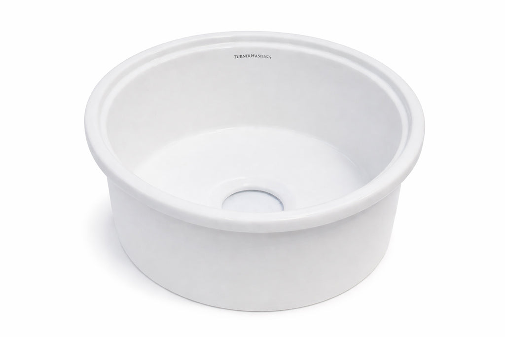 Turner Hastings Cuisine Round 47 Inset/Undermount Fine Fireclay Sink - Matte White Sink