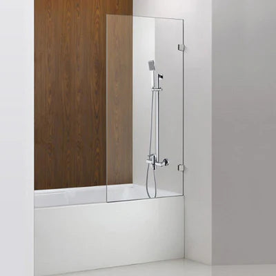 Covey Fixed Panel Over Bathtub Shower Screen - Brushed Nickel