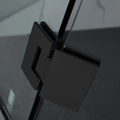 Covey Diamond Frameless Shower Screen - Matte Black