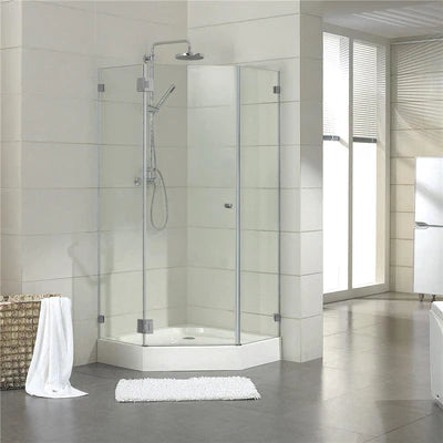 Covey Diamond Frameless Shower Screen - Gunmetal Grey