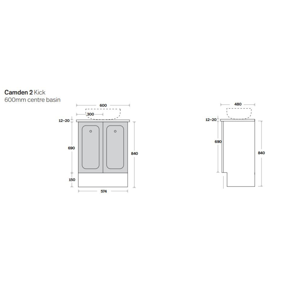 Marquis Camden Floor Standing Vanity Caesarstone Dekton Vasari