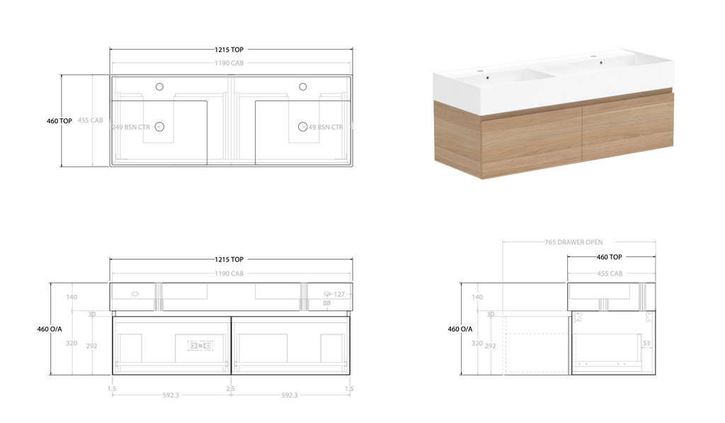 ADP Capri Wall Hung Vanity