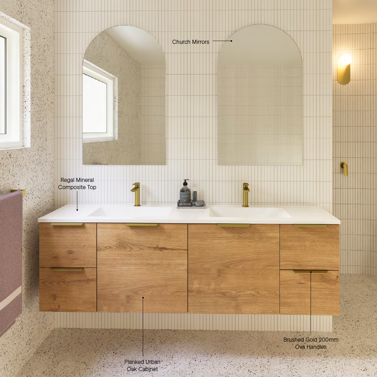 Timberline Carlo Vanity with Regal Acrylic Top Wellsons