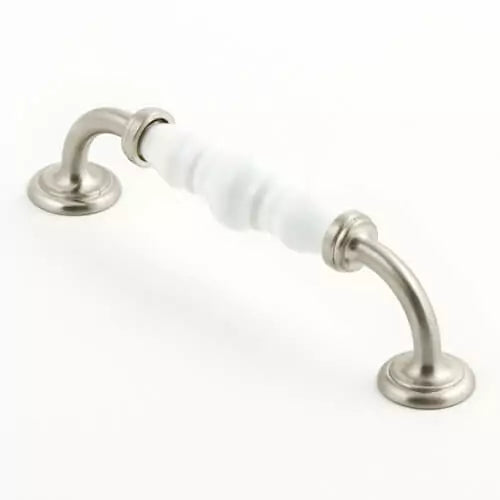 Castella Heritage Estate Handle – White / Brushed Nickel