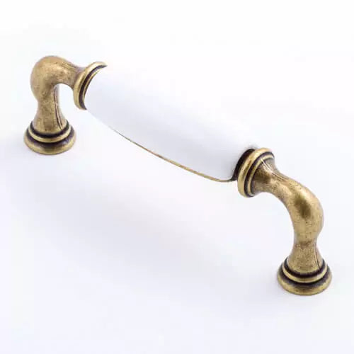 Castella Heritage Manor Handle – White / Antique Brass