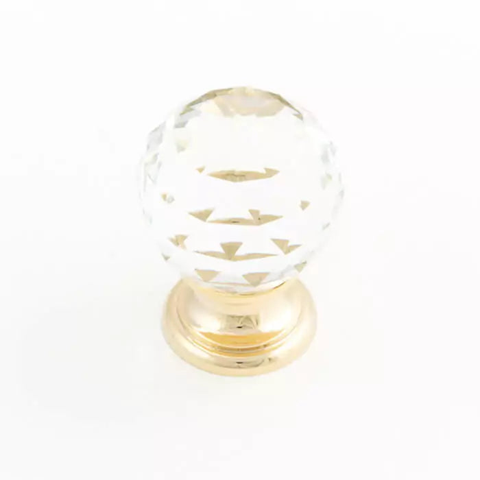 Castella Sovereign Knob – Transparent Crystal/Polished Gold