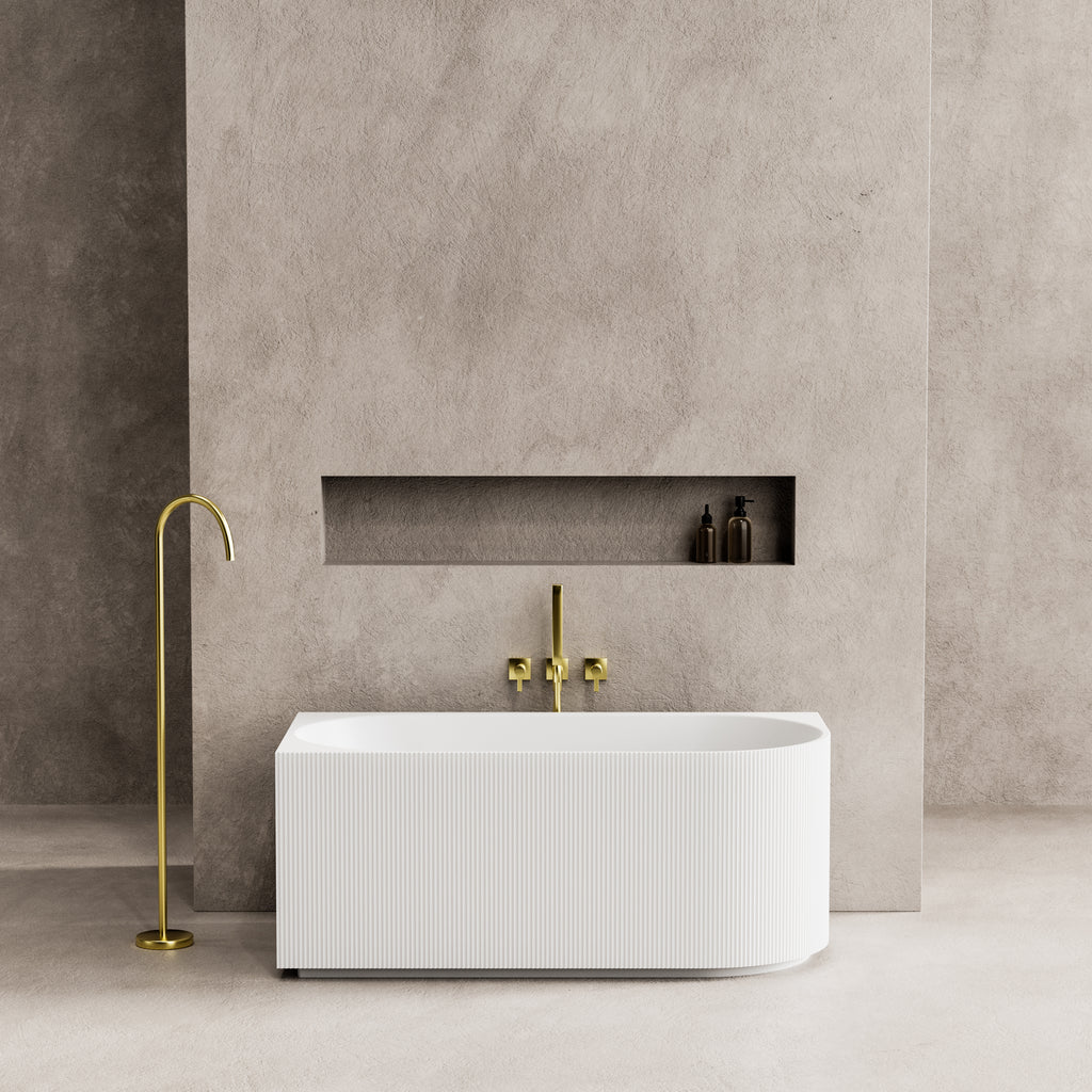 Capri Back to Wall Bathtub - Gloss White