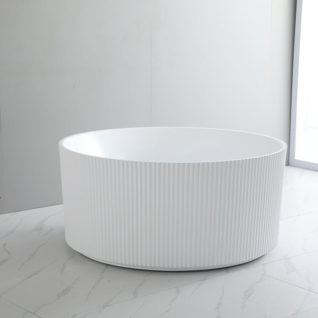 Como Groove Round Acrylic Freestanding Bathtub