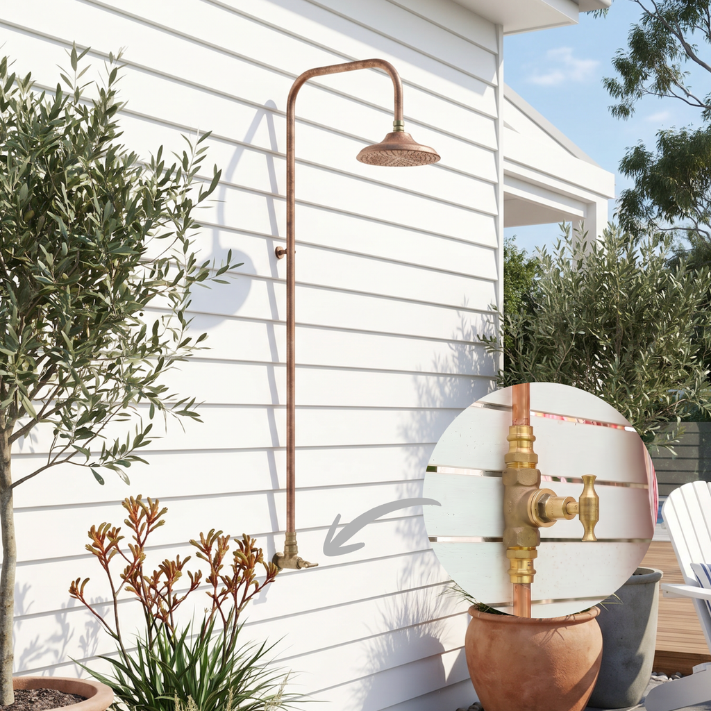 Haven Copper Outdoor Shower Head Set Cold Water