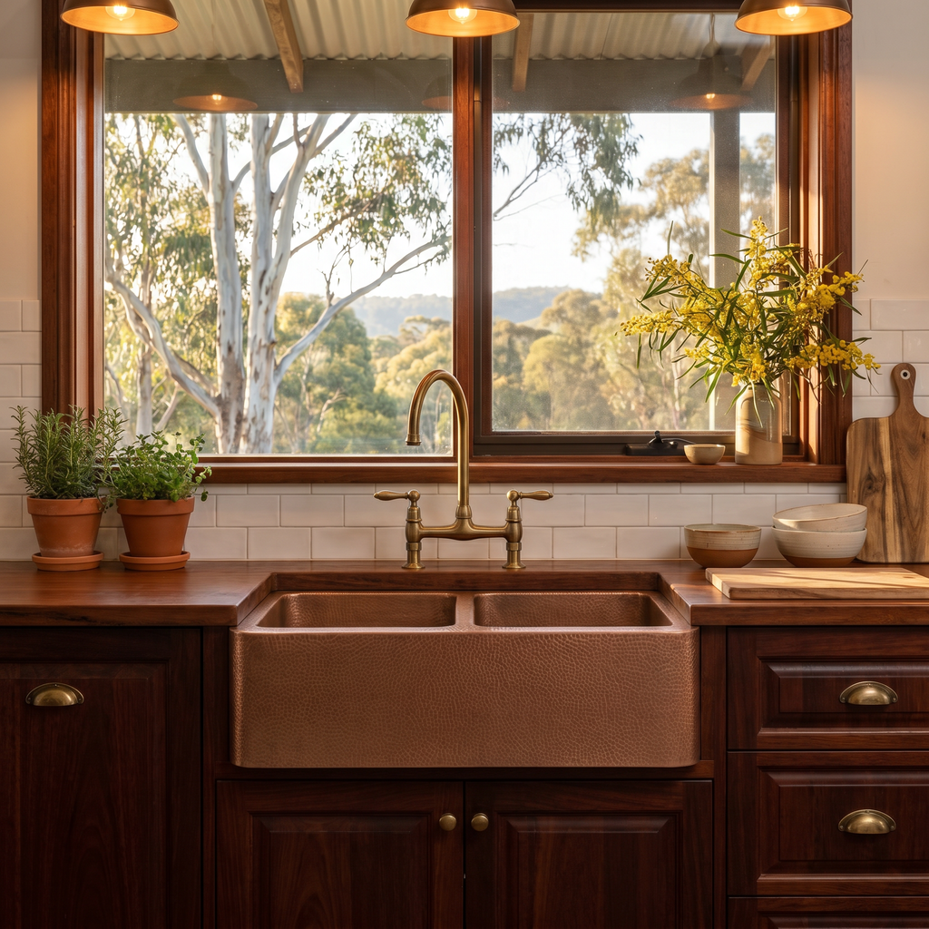 Ashby Genuine Copper Hand Crafted Farmhouse Sink